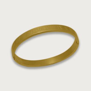 Pulsera dorada con números romanos de acero inoxidable. - Image 2