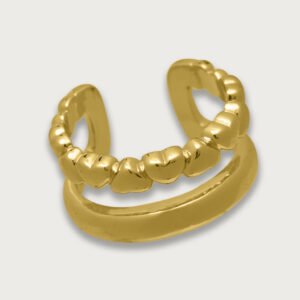Anillo ajustable de corazones de chapa de oro 18K - Image 2