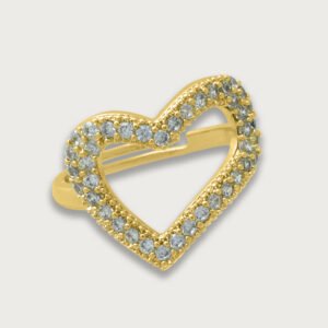 Anillo ajustable con corazón de chapa de oro 18K - Image 2