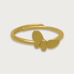 Anillo con mariposa de chapa de oro 18K - Image 1
