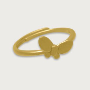 Anillo con mariposa de chapa de oro 18K - Image 2
