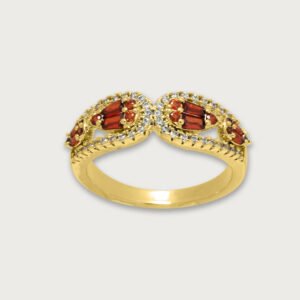 Anillo gotas rojas de chapa de oro 18K - Image 1