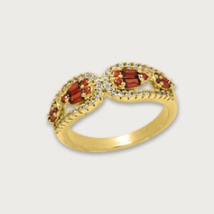 Anillo gotas rojas de chapa de oro 18K - Image 2