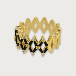 Anillo geométrico de chapa de oro 18K - Image 1