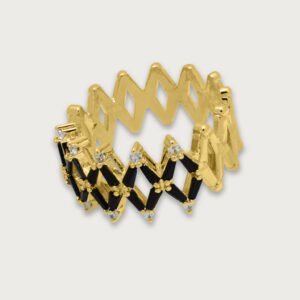Anillo geométrico de chapa de oro 18K - Image 2