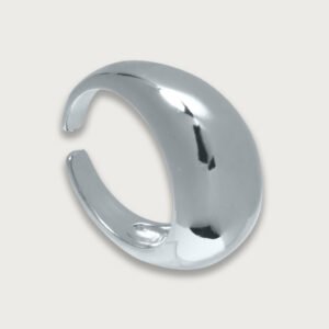 Anillo abierto de chapa de oro blanco 18K - Image 1