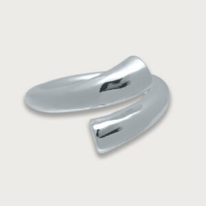 Anillo abierto diseño fluido de chapa de oro blanco 18K - Image 1