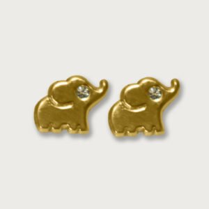 Broquel de elefante de oro amarillo de 10K - Image 1