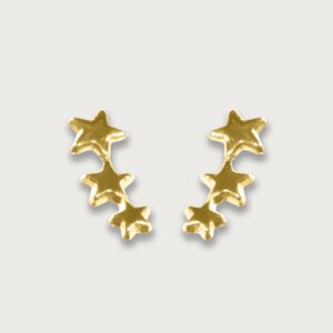 Broquel constelación de estrellas de oro amarillo de 10K - Image 1
