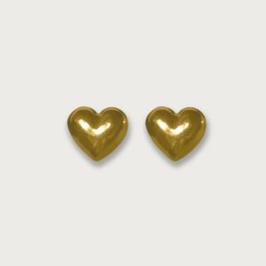 Broquel de corazón pulido de oro amarillo de 10K - Image 1