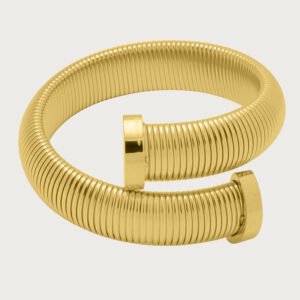 Brazalete abierto espiral de Impacto de chapa de oro 18K - Image 1