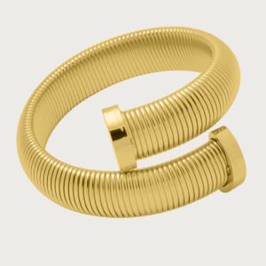 Brazalete abierto espiral de Impacto de chapa de oro 18K - Image 2