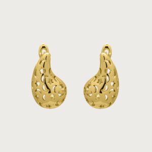 Bonitos Aretes con Lunas y Estrellas de Chapado de Oro de 18k - Image 1