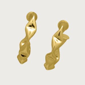 Bonitos Aretes de Chapa de Oro 18k - Image 2