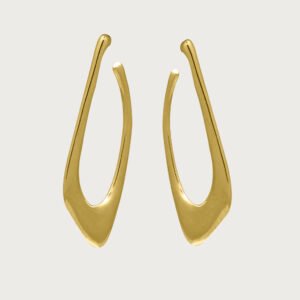 Aretes Cuadrados de Chapa de Oro de 18k - Image 1