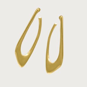 Aretes Cuadrados de Chapa de Oro de 18k - Image 2