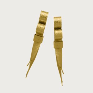 Aretes de Moño de Chapa de Oro de 18k - Image 2