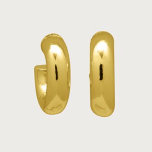 Aretes Aros Dorados Elegantes de chapa de oro de 18k - Image 1