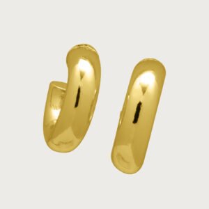 Aretes Aros Dorados Elegantes de chapa de oro de 18k - Image 2