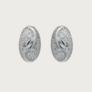 Aretes Ovalados de Plata Italiana de ley 925 - Image 1