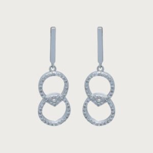 Aretes con Doble Aro de Plata Italiana de ley 925 - Image 1