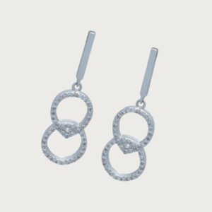 Aretes con Doble Aro de Plata Italiana de ley 925 - Image 2