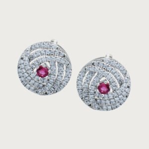 Aretes con Resplandor Circular de Plata Italiana de ley 925 - Image 2