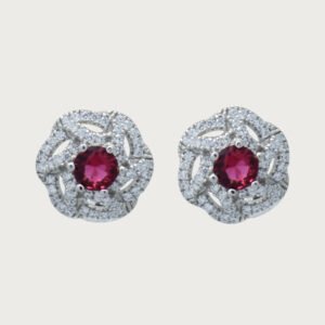 Aros Florales Italianos con Destello de Plata de ley 925 - Image 1