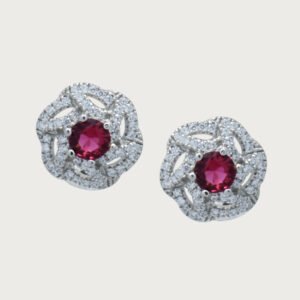 Aros Florales Italianos con Destello de Plata de ley 925 - Image 2
